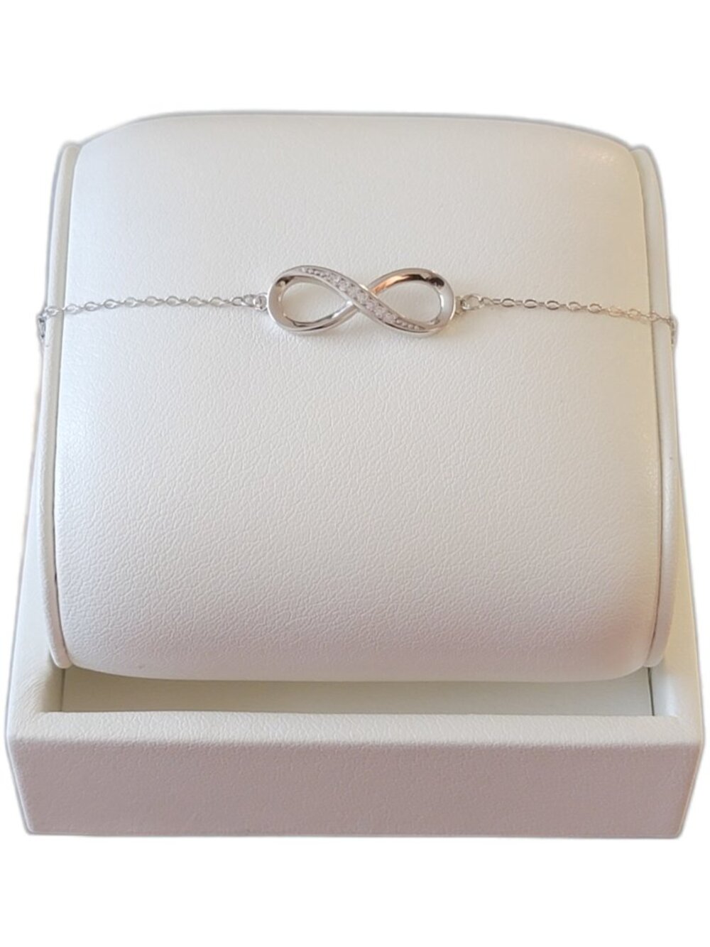 925 Sterling Silver Infinity Bracelet CZ Adjustable Dainty Love Bracelet NWT